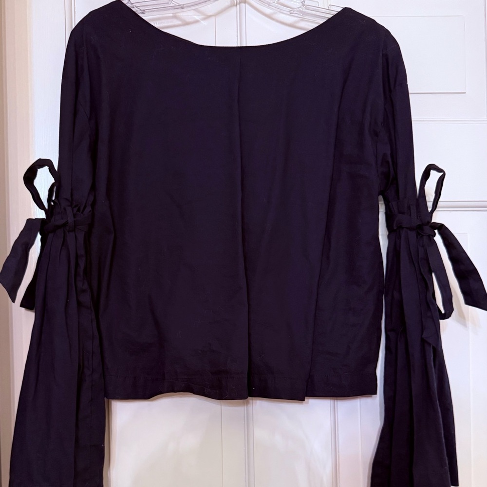 Free People Black Blouse with Bell Sleeves